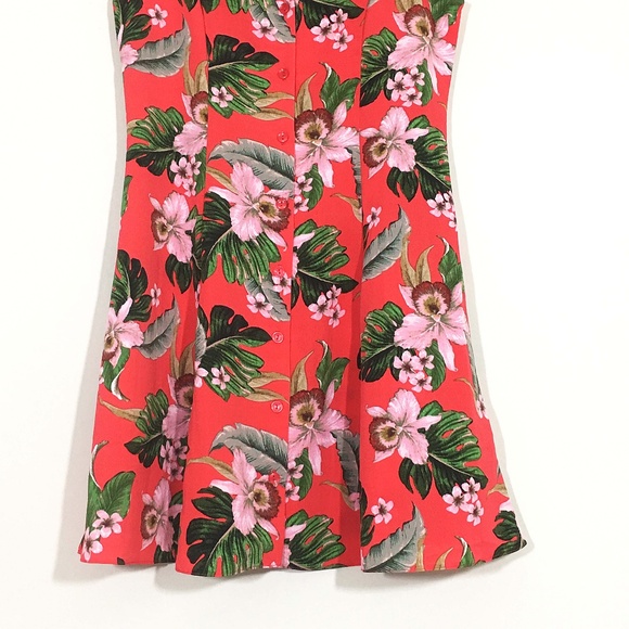 ASOS Button Front Mini Dress | Tropical Floral - Picture 4 of 5
